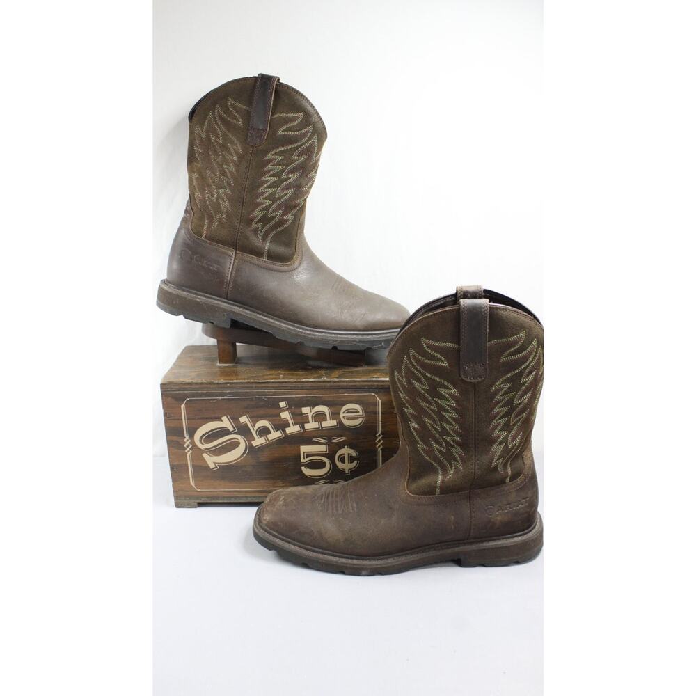 Ariat Work Hog Mens Size 11 Brown Western Boots Square Toe Profile leather - Picture 2 of 9